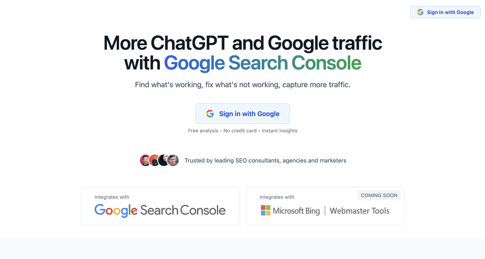 Screenshot of Search Console Audit
